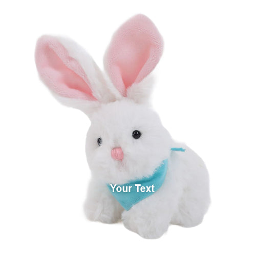 6" Easter White Bunny with Personalized Bandana