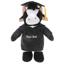 8'' Graduation Cow Plush Stuffed Animal Toys with Cap and Personalized Gown