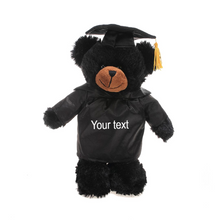 12'' Graduation Black Bear Plush Stuffed Animal Toys with Cap and Personalized Gown 12''