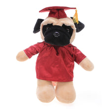 8'' Pug Plush Stuffed Animal Toys with Cap and Personalized Gown