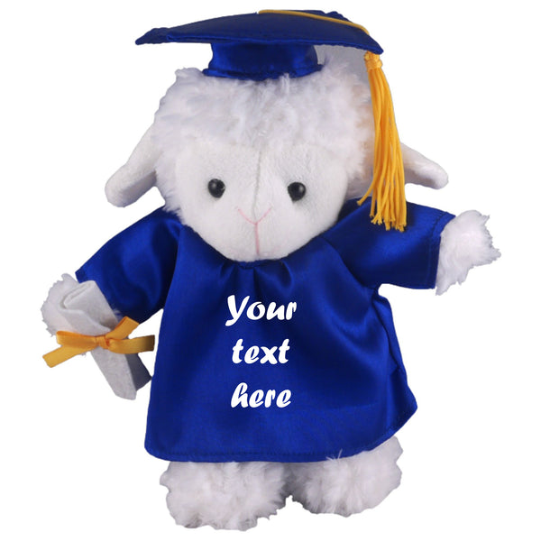 8" Graduation Sheep Plush Stuffed Animal Toys with Cap and Personalized Gown