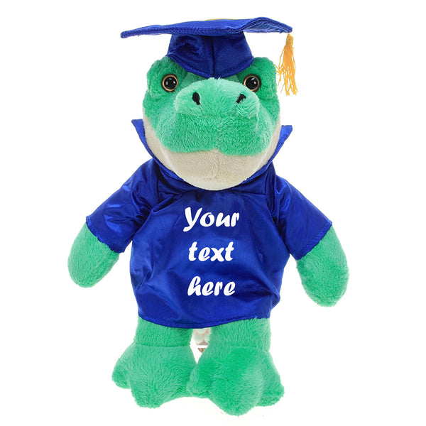 8'' Graduation Gator Plush Stuffed Animal Toys with Cap and Personalized Gown