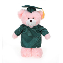 12'' Graduation Pink Bear Plush Stuffed Animal Toys with Cap and Personalized Gown 12''