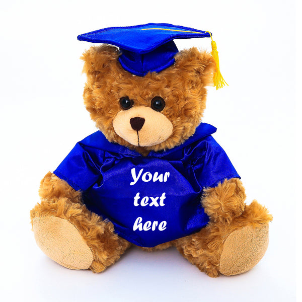 6'' Graduation Mocha Sitting Bear Plush Stuffed Animal Toys with Cap and Personalized Gown