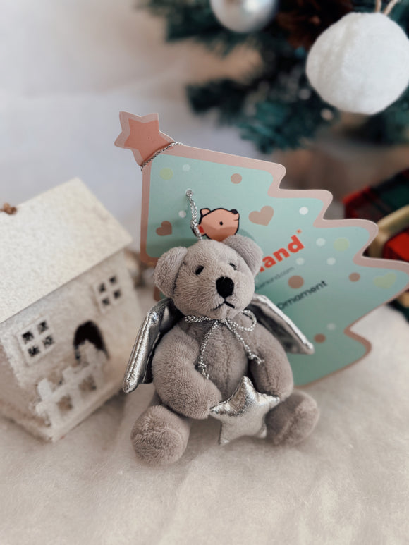 "4" Xmas Angel Bear - Plush, Silver Wings, Hanging" by Plushland.