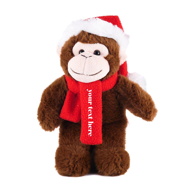 Christmas Animals with Customizable Scarf Monkey 12"