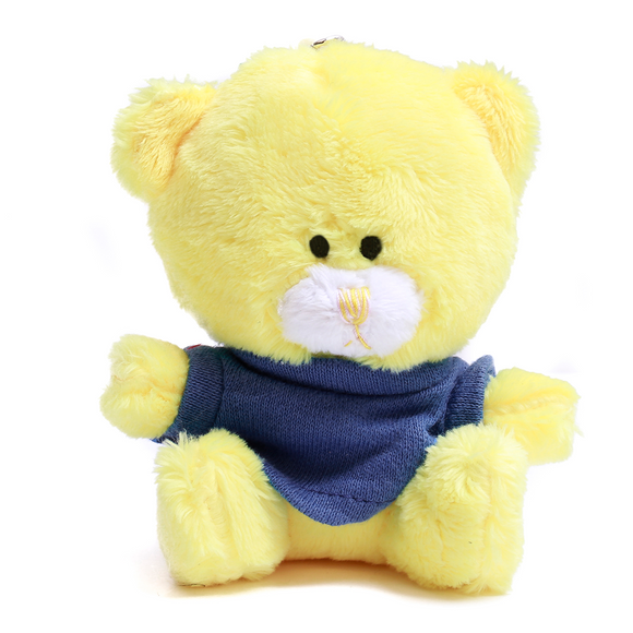Yellow Qbeba Bear Keychain with Tee 4"