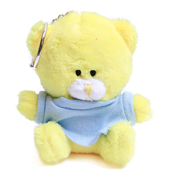Yellow Qbeba Bear Keychain with Tee 4"
