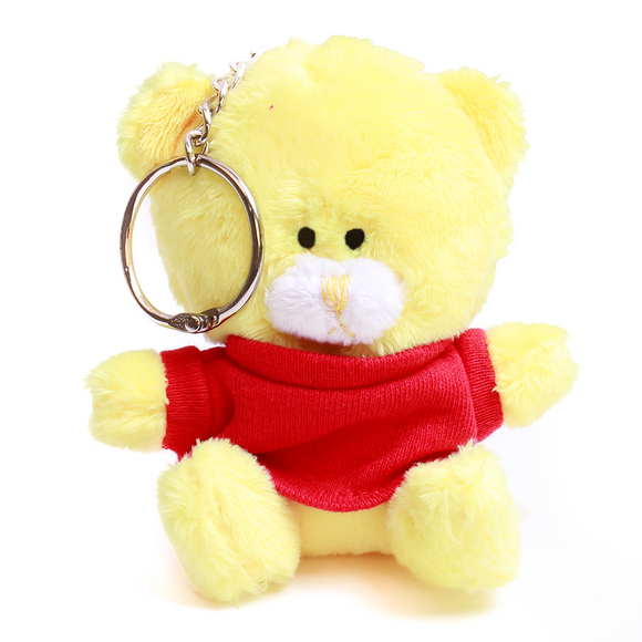 Yellow Qbeba Bear Keychain with Tee 4"