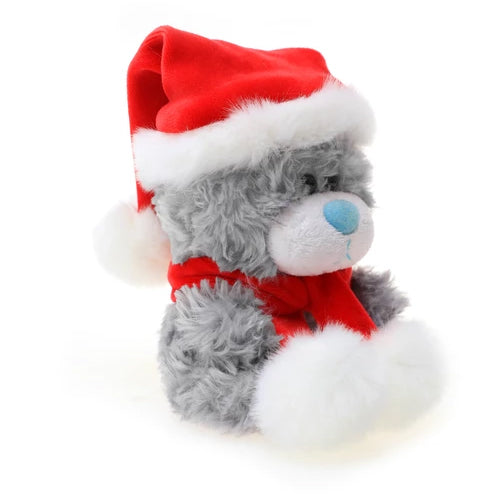 Soft Plush Stuffed Frog with Christmas Hat and Scarf