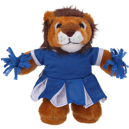 School Charity Fundraising and Event Gift Idea Soft Plush Stuffed Lion with Cheerleader Outfit Royal Blue 8