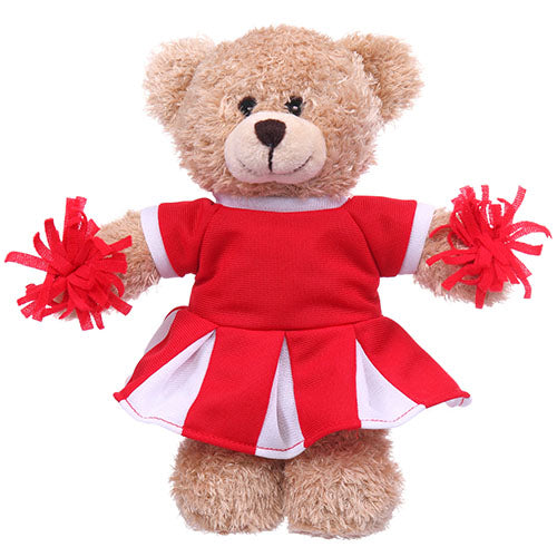 School, Charity fundraising and event gift idea - Soft Plush Stuffed  Brandon Chocolate Teddy Bear with Cheerleader Outfit – Plushland