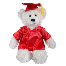 Cream Brandon Teddy Bear in Graduation Cap & Gown red