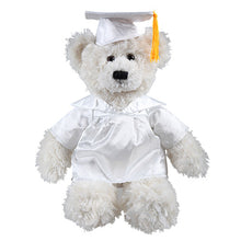 Cream Brandon Teddy Bear in Graduation Cap & Gown white