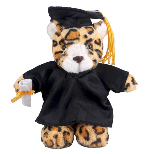 DolliBu Squat Leopard Graduation Plush Toy with Gown and Cap w/ Tassel - 8  inches - Bed Bath & Beyond - 39741068