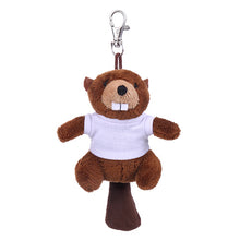 Custom Soft Plush Stuffed Animal Beaver Keychain white