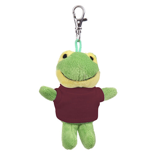 Plushland Frog Keychain Plush | Soft Plush Frog Keychain with Tee 4 / Dark Burgandy