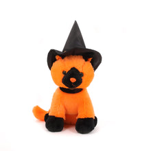 Plushland Halloween Orange Witch Cat Stuffed Animal Plush Toys,Soft Toy Gifts for Kids 7 Inch