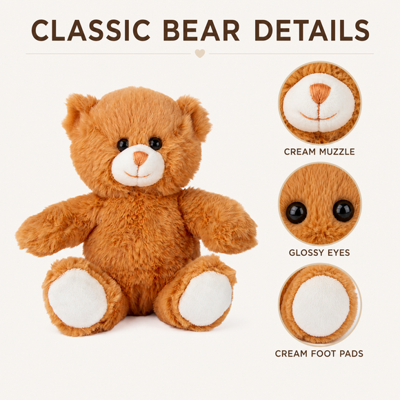 Orange Soft Bear 8"