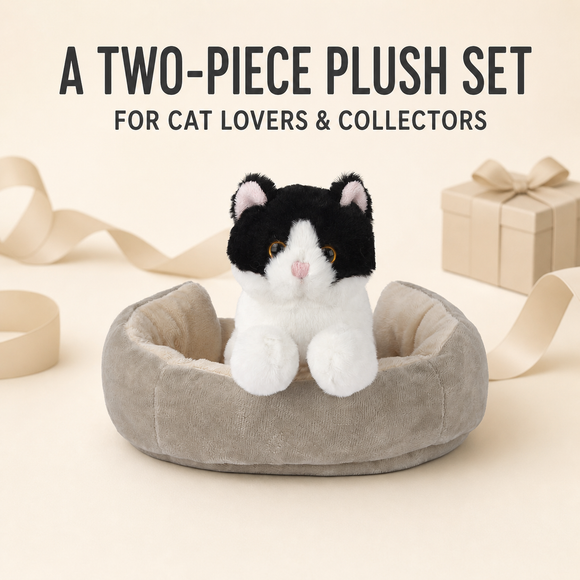 Cattery W/Black-and-White Cat - additional plush stuffed animal photo 6
