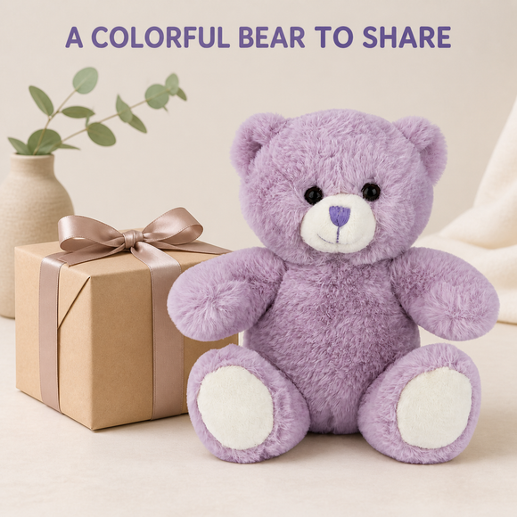Purple Soft Bear 8"