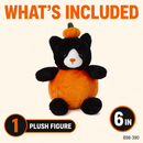 Halloween pumpkin cat package containing one 6-inch plush figure