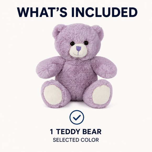 Purple Soft Bear 8"