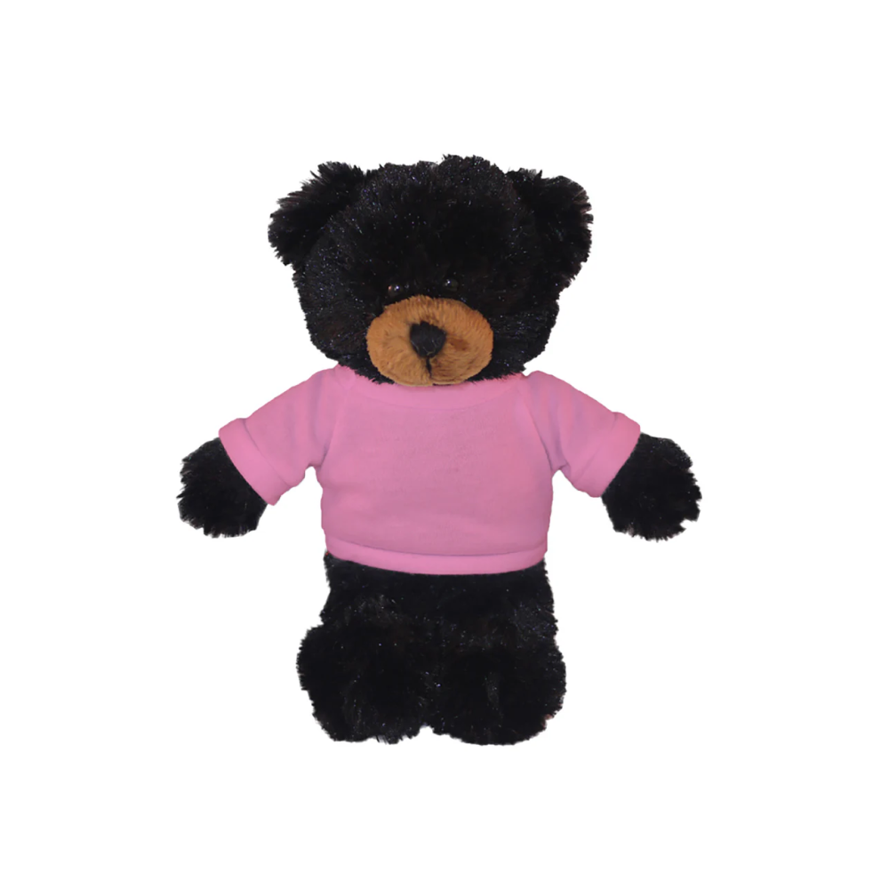 Floppy Black Bear with Tee 8"