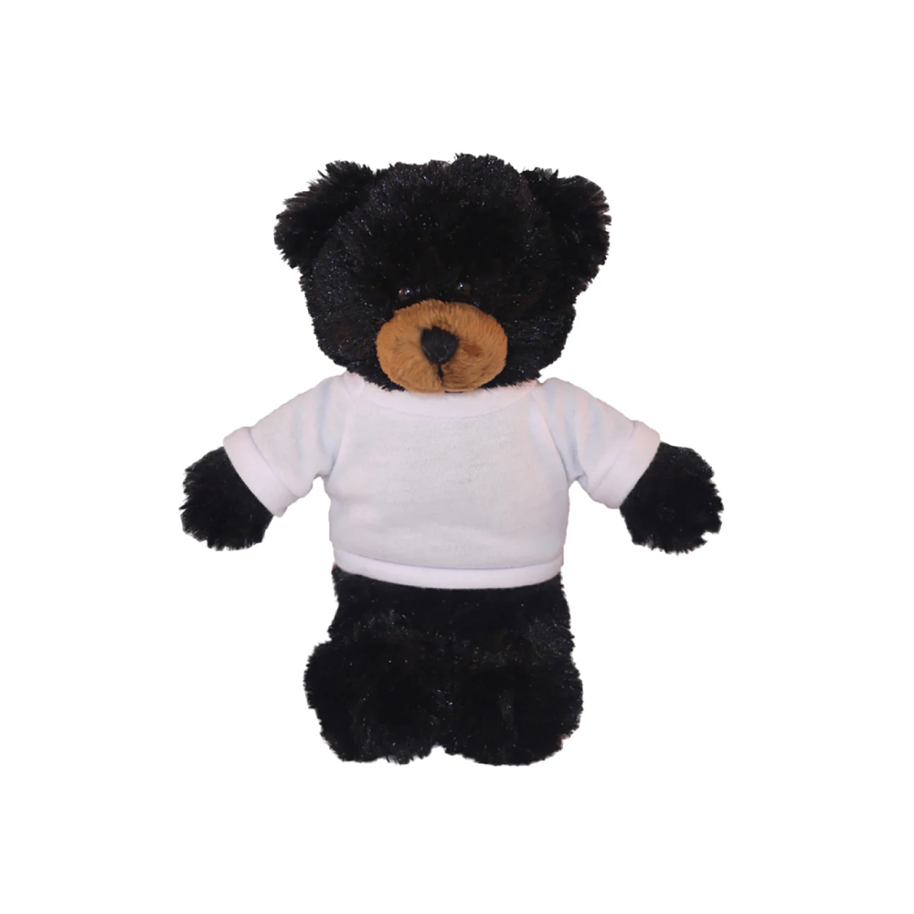 Floppy Black Bear with Tee 8"