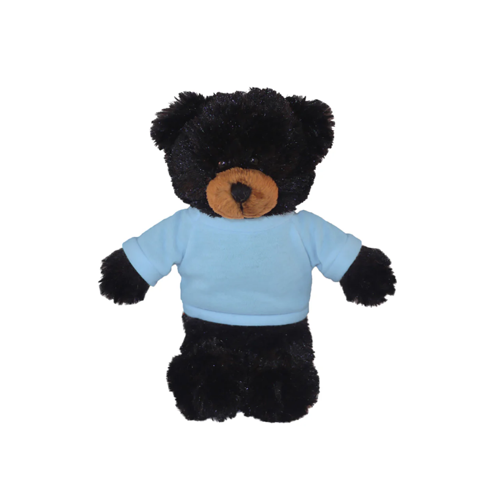 Floppy Black Bear with Tee 8"