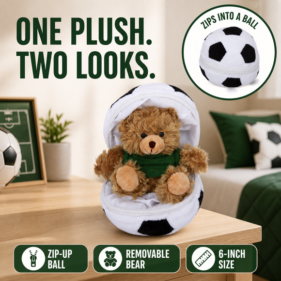 Soccer Ball Zip Up Bear - additional plush stuffed animal photo 9