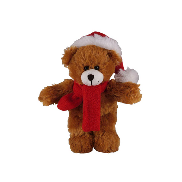 12" Standing Personalizable Red Scarf Bear, Featuring Soft Fur and  Scarf Design by Plushland.