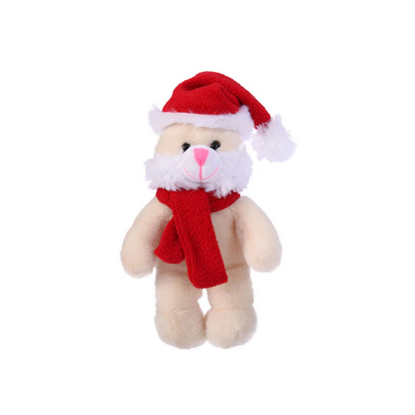 12" Standing Bunny with Red Hat and Scarf, Featuring Soft Fur and a Cute Winter Design by Plushland.