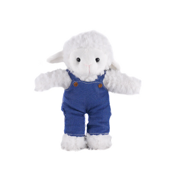 White Sheep in Personalized Jeans Overall 12"