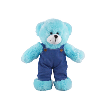 Blue Bear in Personalized Jeans Overalls 12"