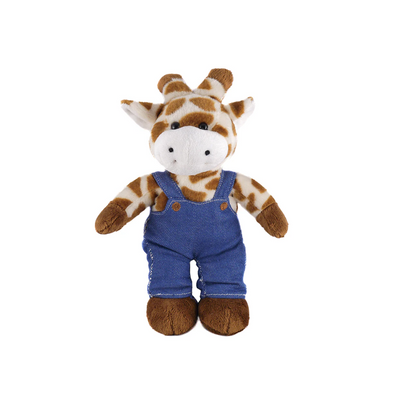 Giraffe in Personalized Jeans Overall 12"