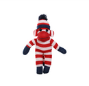 16" Standing Red Sock Monkey in Multicolor, Featuring Soft Fur and a Fun Design by Plushland.