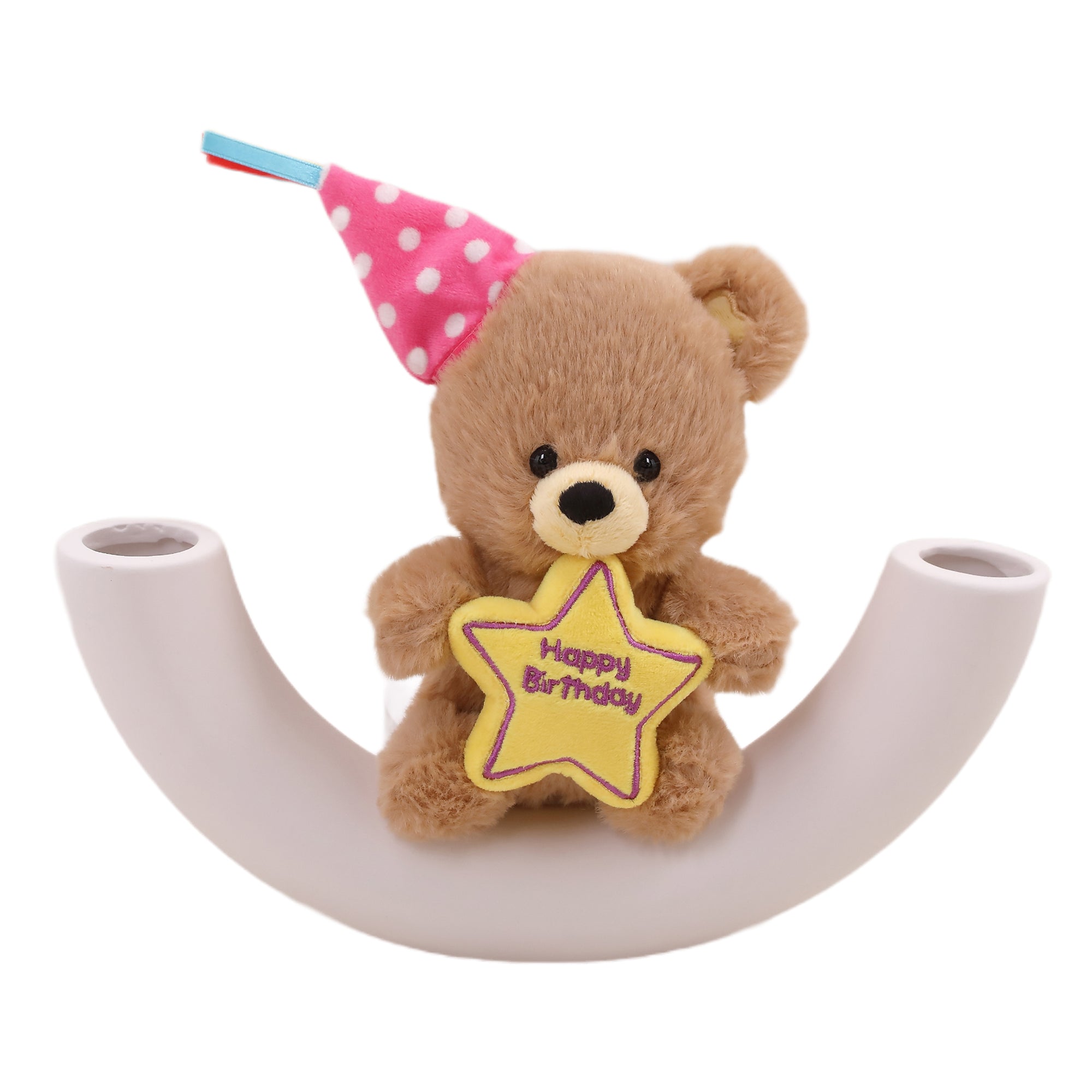 Birthday Star Bear with Hat 8"