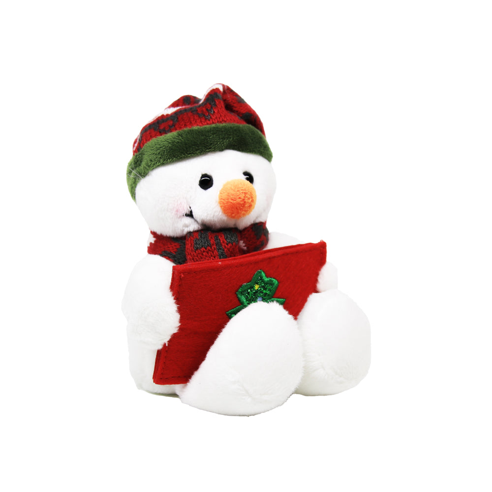 9" Gift Card Holder Snowman Plush Toy Sitting Right Side, A Cute Penguin Wearing Festive Accessories by Plushland.