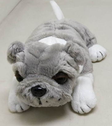 kids and collectors alikePlushland's Baby Bulldog Gray 8" is an irresistibly soft, cuddly plush with adorable details—perfect for kids and collectors alike!