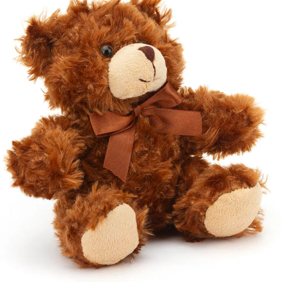 Chocolate Sitting Ribbon Teddy Bear 6"
