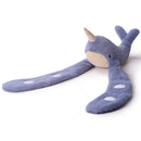 Blue weighted narwhal plush hugger