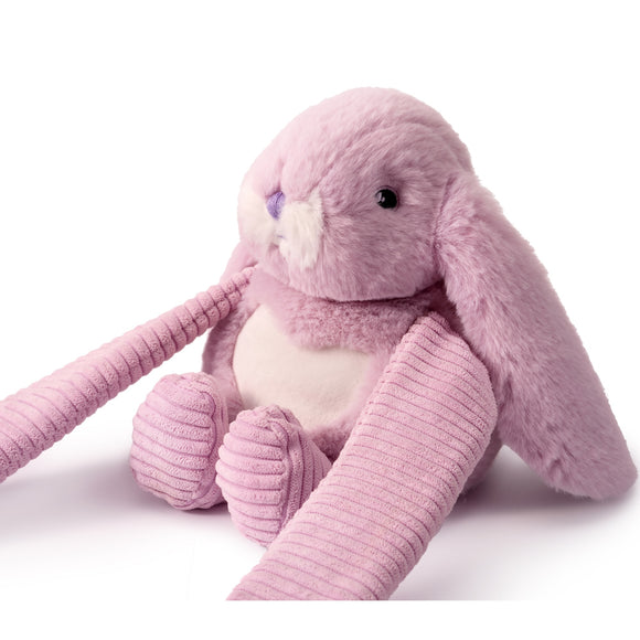 Purple small bunny weighted plush hugger, product view
