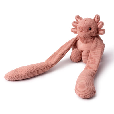 Small pink weighted axolotl plush hugger