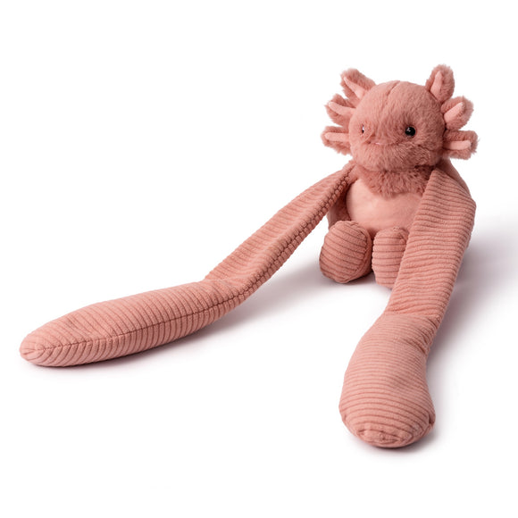 Small pink weighted axolotl plush hugger