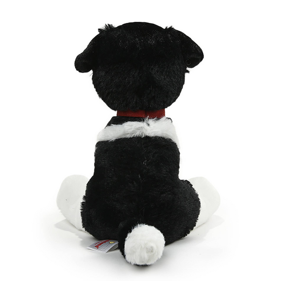 White Collie Dog Plush in Collar 8"
