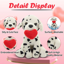 8" Valentine Pawpals Dalmatian Dog Detail, Featuring Soft Fur and an Adorable Valentine's Design by Plushland.