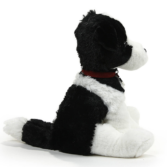 White Collie Dog Plush in Collar 8"