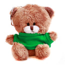 Brown Qbeba Bear Keychain with Tee 4"-12