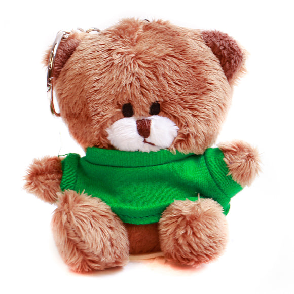 Brown Qbeba Bear Keychain with Tee 4"